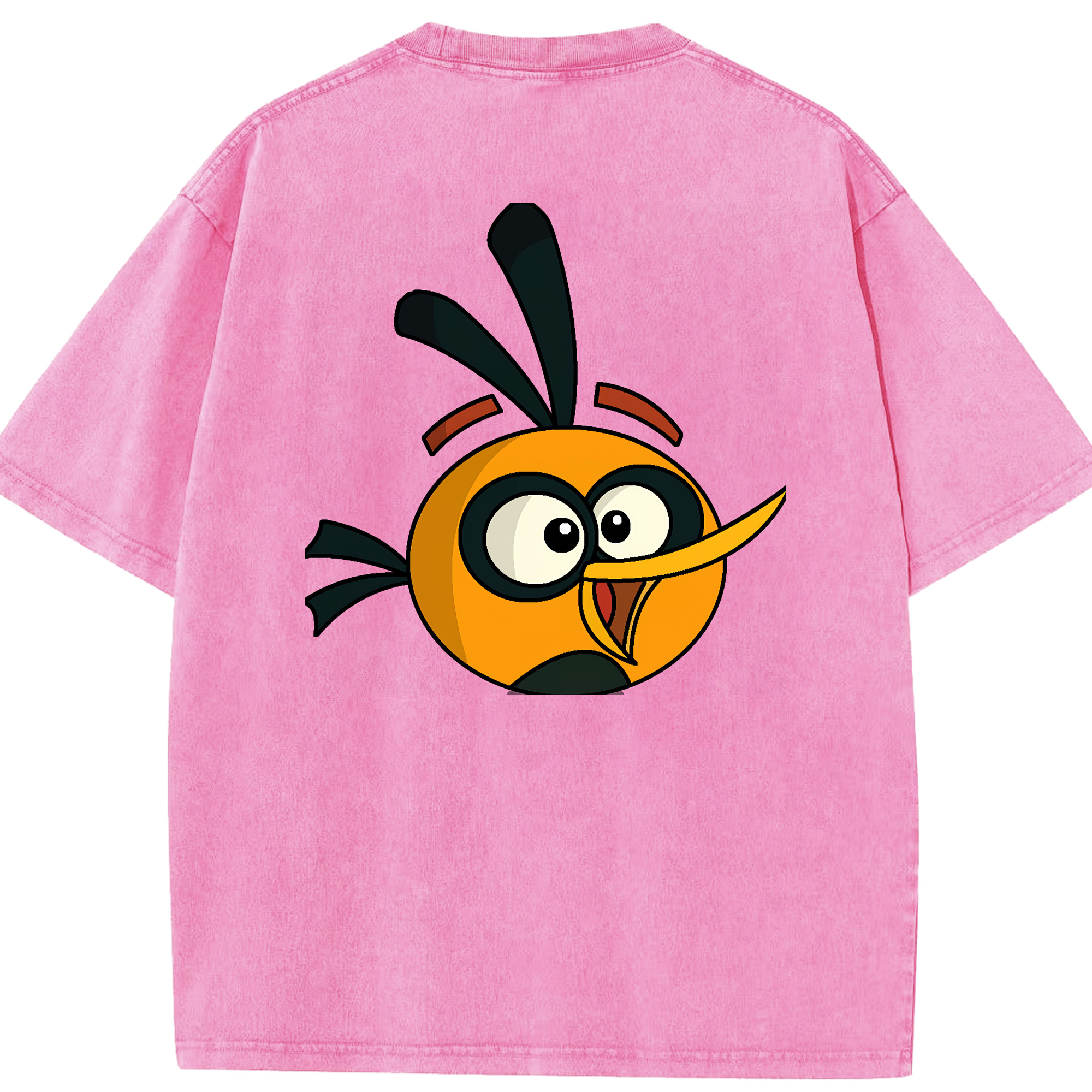 （画像用） Angry Birds アングリーバード 綿100% ヴィンテージ風 半袖Tシャツ（背面プリント）